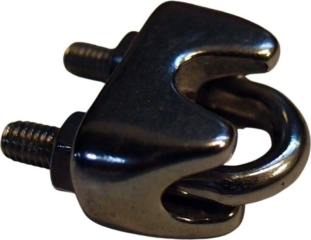 NIRO Drahtseilklemme 3 mm ähnl. DIN 741 Bügelgewinde M4 Produktbild 