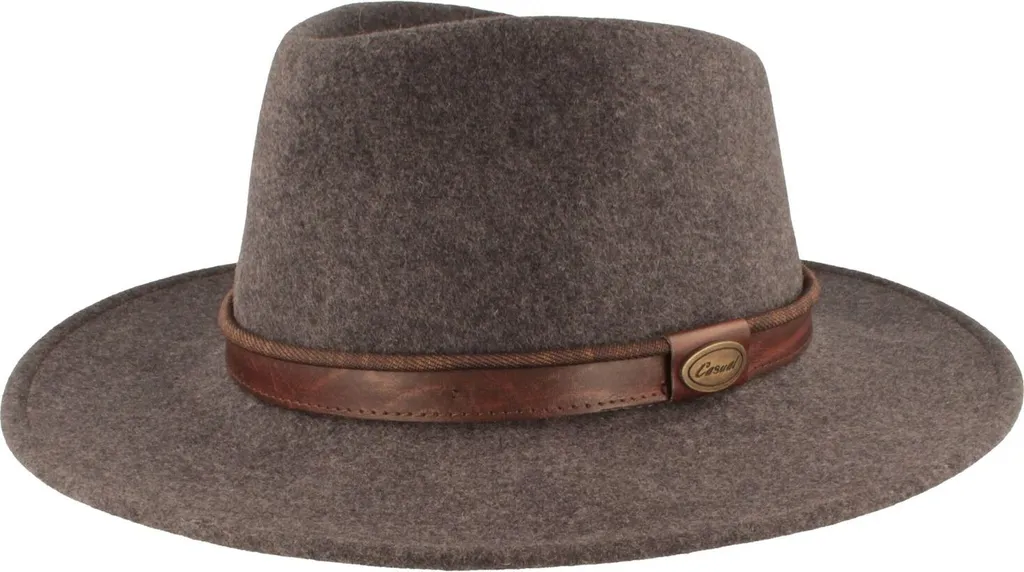 Hut-Breiter Cappello Outdoor Impermeabile - Feltro di Lana Rollable