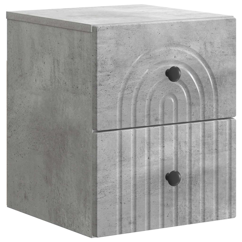 Maison Exclusive - Wandmontierter Nachttisch Betongrau 33 x 34,5 x 40 cm