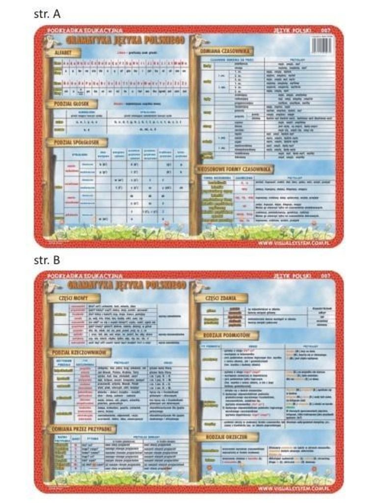 Polnische Grammatik 1. Doppelseitiger Lernblock 007