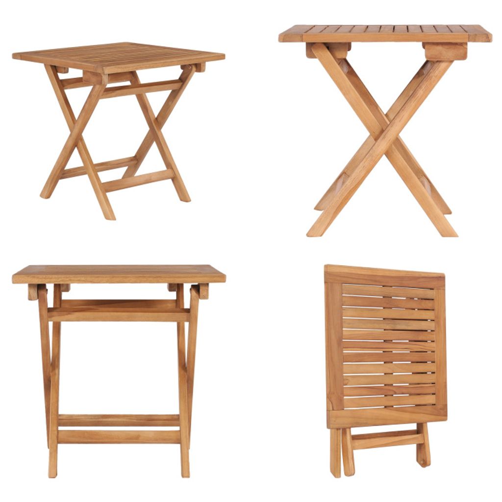 vidaXL Klappbarer Gartentisch 45x45x45 cm Teak Massivholz - Outdoor Tisch - Outdoor Tische - Gartentisch - Gartentische