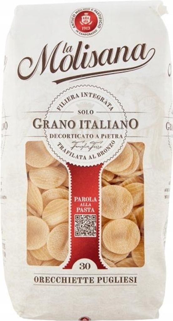 A bag of Orecchiette pasta.
