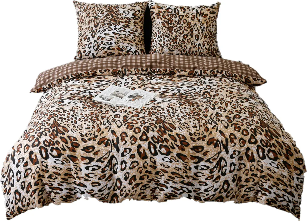 Literie satinée 220x200cm motif léopard pour une chambre de luxe