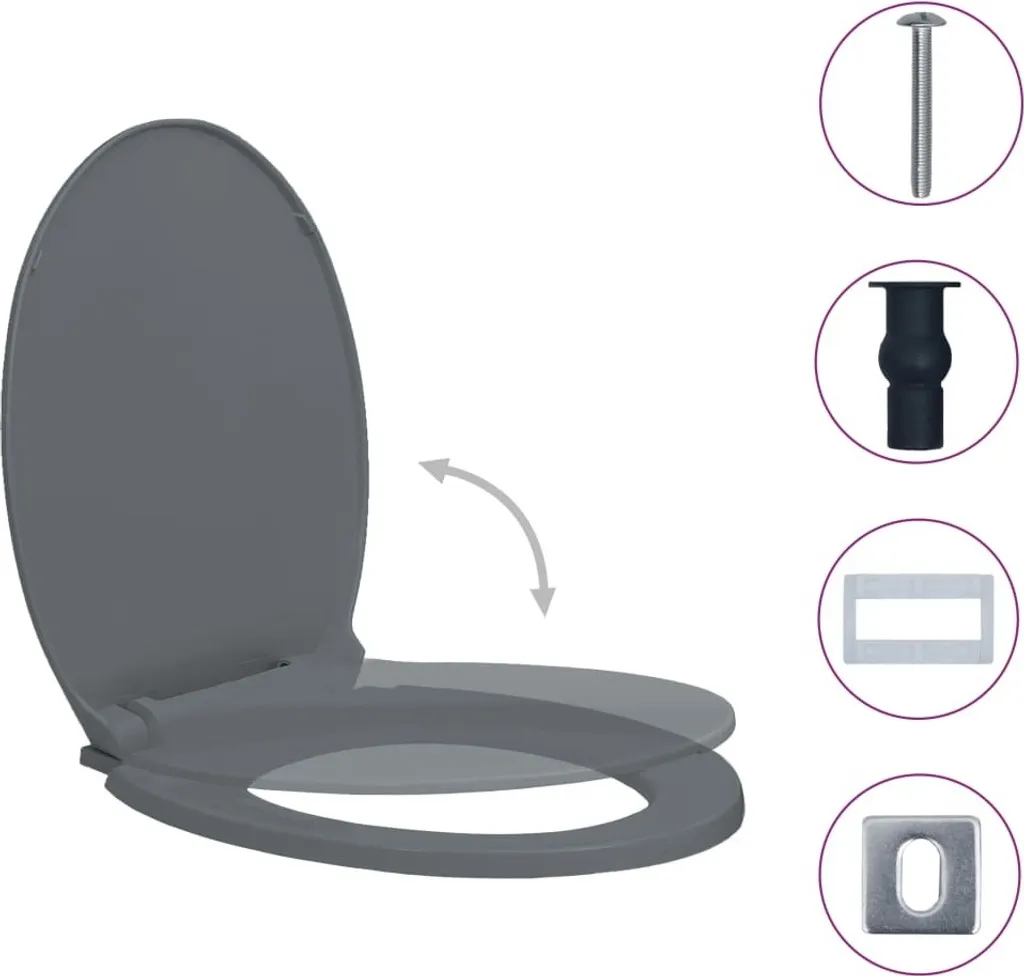 Abattant WC avec Frein de Chute Soft-Close et Système de Retrait Rapide