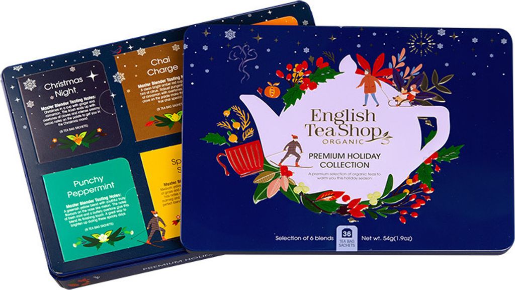 ETS - Tee Geschenk in Metalldose "Wintertee-Kollektion" Blau, BIO, 36 Teebeutel