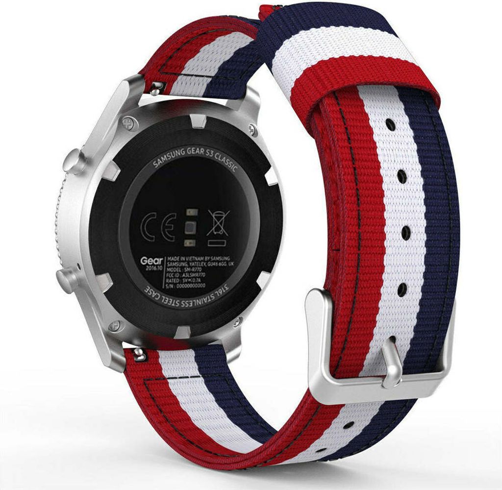 SYSTEM-S Armband 20 mm aus Nylon für Samsung Galaxy Watch 4 Smartwatch in Bunt