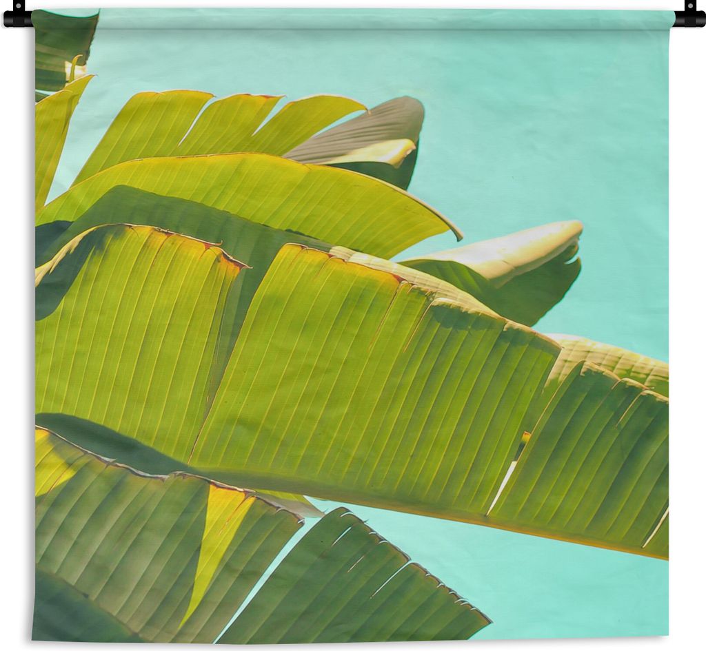 MuchoWow Wandteppich Wandbehang Bananenblatt - Blätter - Tropisch - Sommer 120x120 cm Tapisserie Dekoration Wandtuch - Modern - Baumwollgewebe
