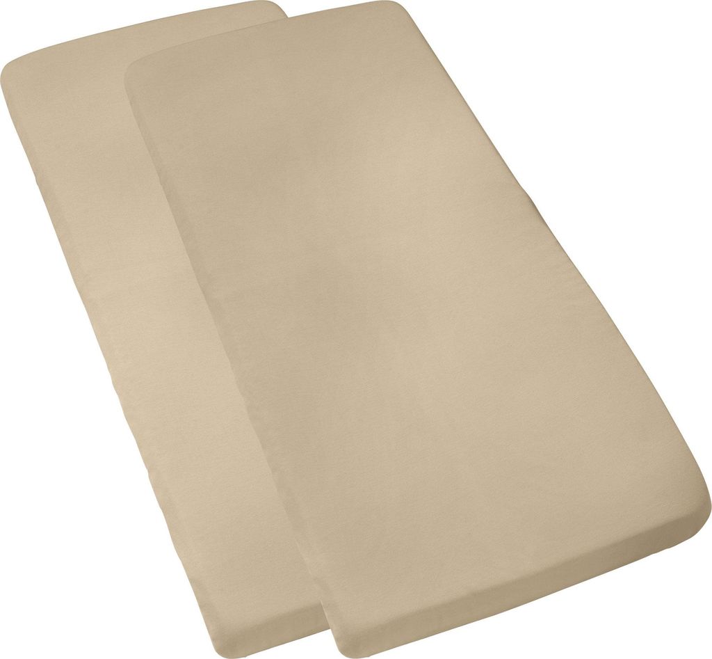 Erwin Müller Baby-Spannbettlaken Murnau" 2er-Pack taupe 40x90 cm"