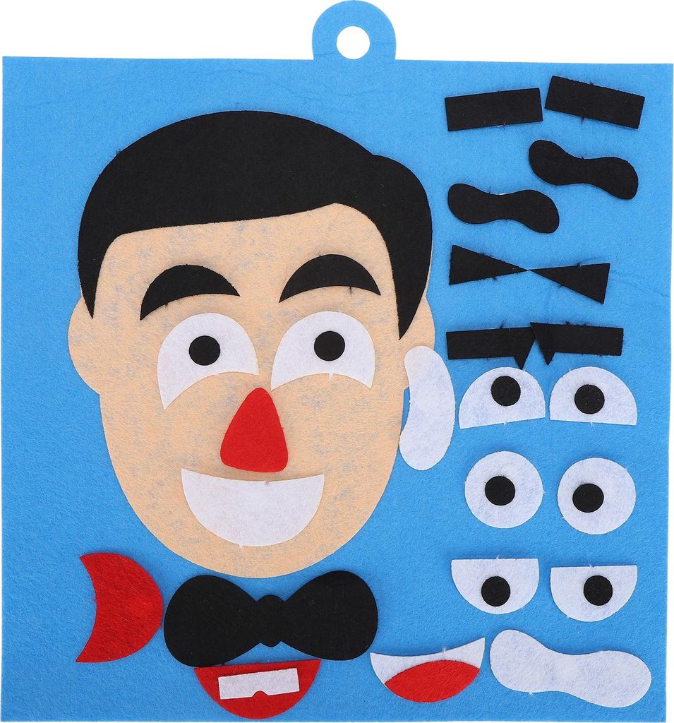 Gesichtsausdrücke Puzzle Spielzeug Filz Stoff Aufkleber Kit für Eltern-Kind-DIY-Aktivitäten (männlich)