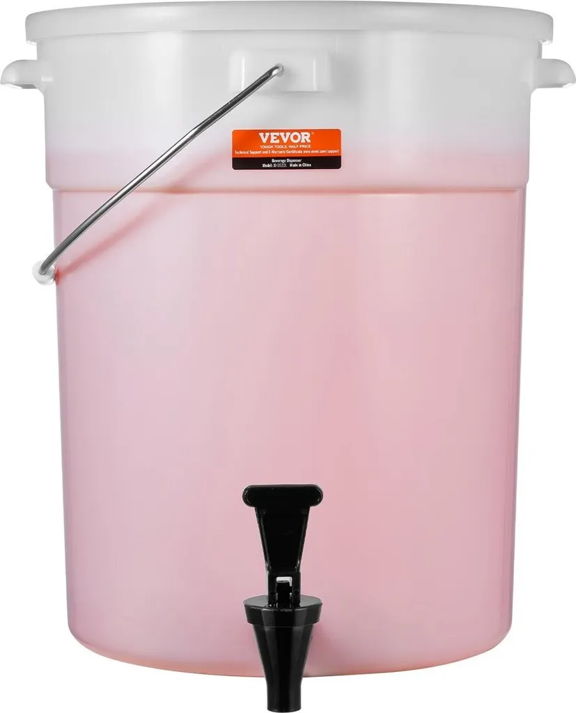 Distributore di bevande, distributori di bevande da 5 galloni per feste, distributore di succhi in plastica con rubinetto e coperchio, distributore di tè freddo, limonata e acqua, per ristoranti, hotel, feste - 9
