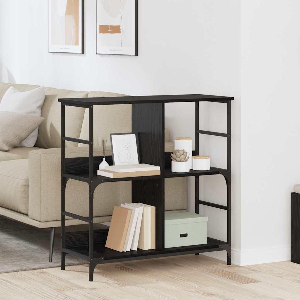 "Schlussverkauf" regal rechteckig - 1 pc - Standregal mit Stauraum - Schwarz Eichen-Optik 78,5x33x82 cm Holzwerkstoff C12456