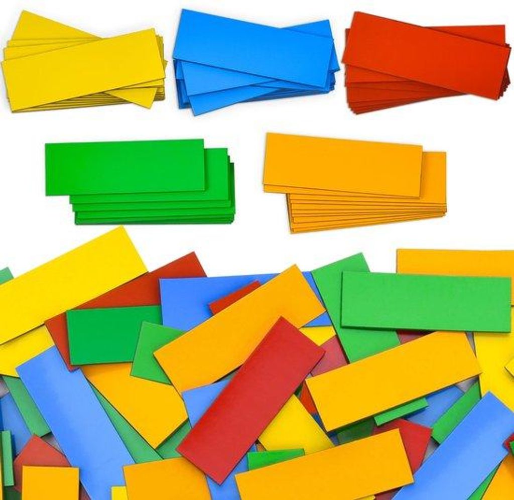 Reißbare magnetische Etiketten, 60 Stück, 5 Farben, Whiteboardmagneten, 60x20mm, magnetische Bördchen, um aufzuschreiben, magnetische Karten fü...