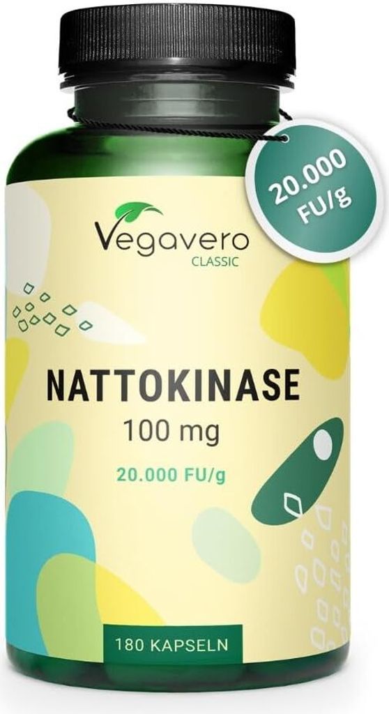 Vegavero Nattokinase | 180 Kapseln | 100 mg pro Kapsel | Produktbild 