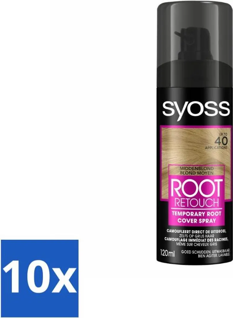 SYOSS Spray Radici Biondo Medio - 10 Pezzi Scorta Famiglia Risparmio