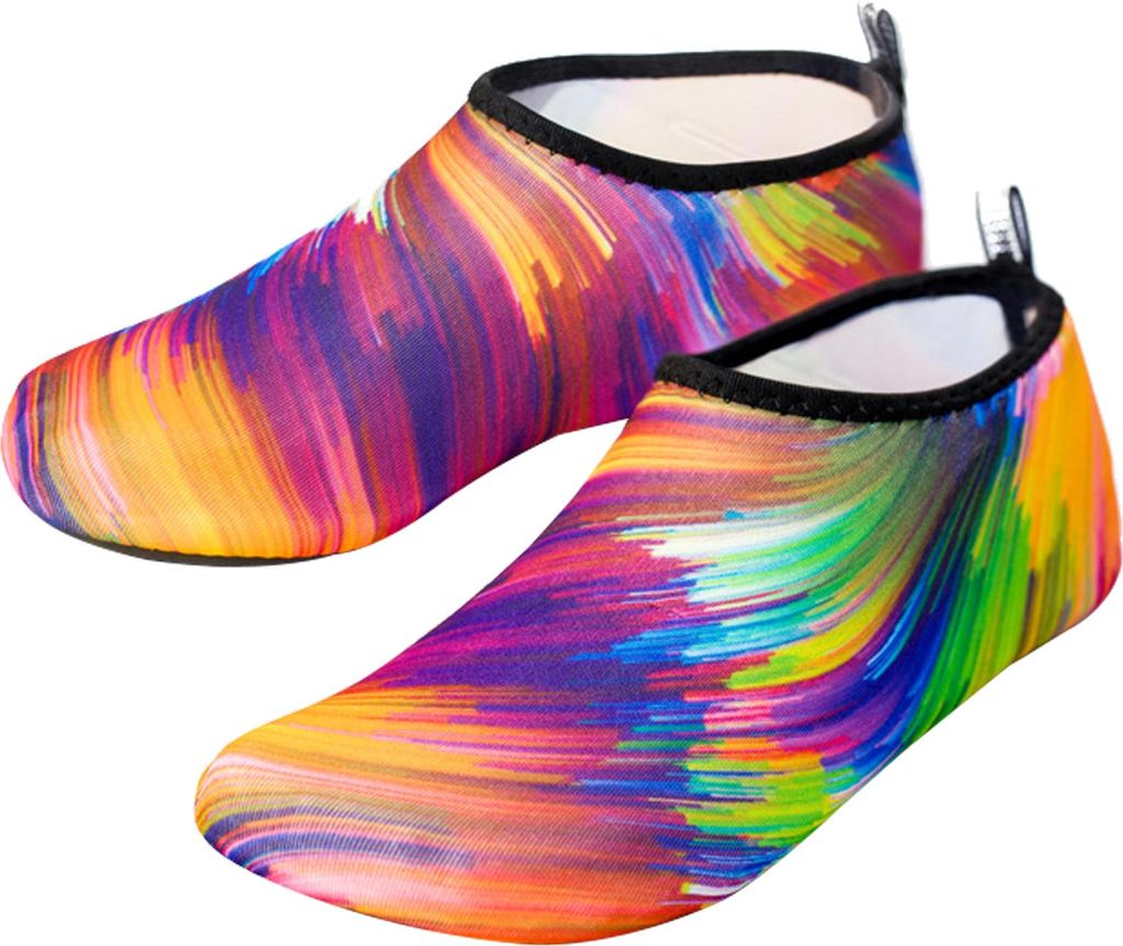 Neopren Aquasocken XL 40-41, 7-Farben Bunt, Elasthan & Elastisch, Für Schnorcheln, Schwimmen & Surfen