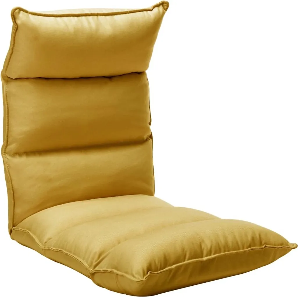 Chaise de sol réglable jaune moutarde, tissu doux et dossier pliable