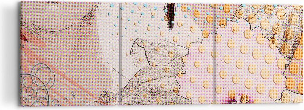 Bild auf Leinwand - Leinwandbild - Blume Dame Kleid Eleganz - 120x40cm - Wand Bild - Wanddeko - Leinwanddruck - Bilder - Kunstdruck - Wanddekoratio...
