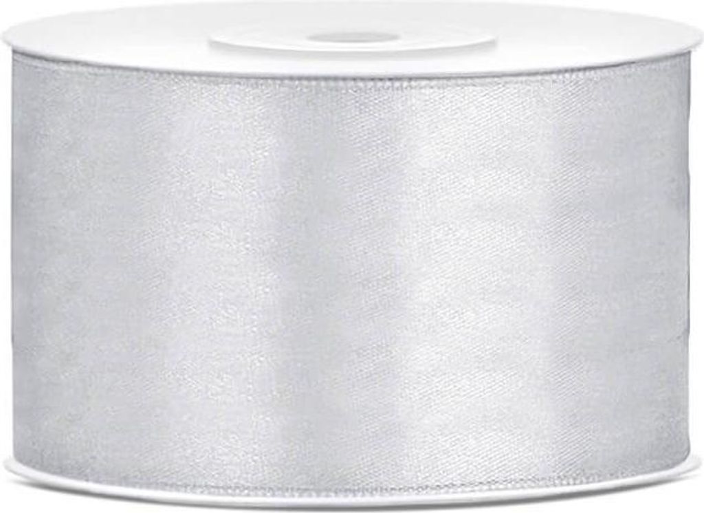 Saténová stuha stříbrná 25m 38mm široká Obrázek produktu 