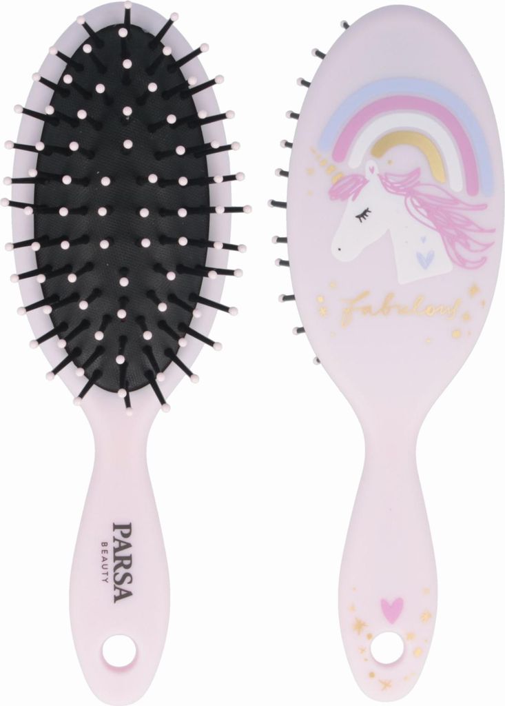 PARSA Beauty Kids Haarbürste Einhorn Regenbogen, sanftes Produktbild 