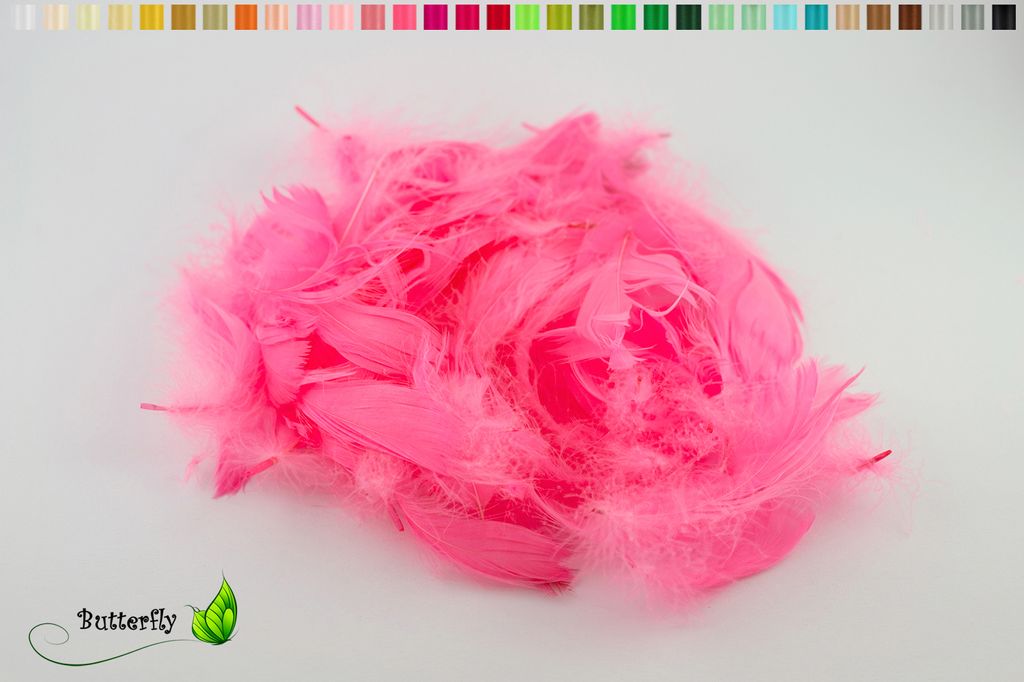 5g Gänsefedern ca. 7-12cm, Farbauswahl:pink 156 Produktbild 