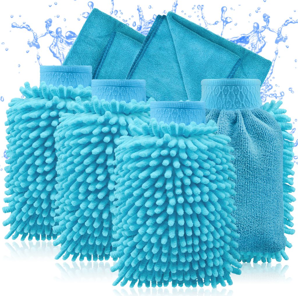 COM-FOUR® 6-teiles Autopflege-Set mit Microfasertuch und Produktbild 