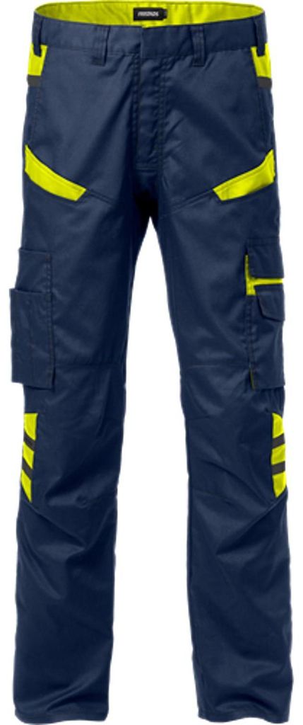 Fristads Hose 2552 STFP Marine/Warnschutz-Gelb 58