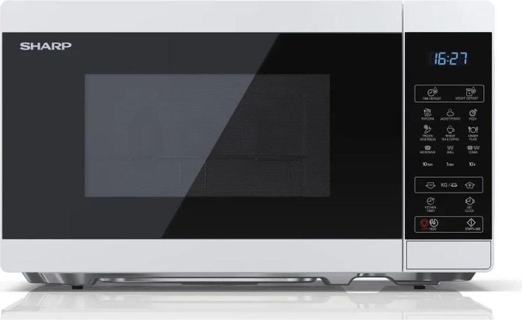 Sharp YC-MG02E-W, Plan de travail, 20 l, 800 W, Touche, Image du produit 