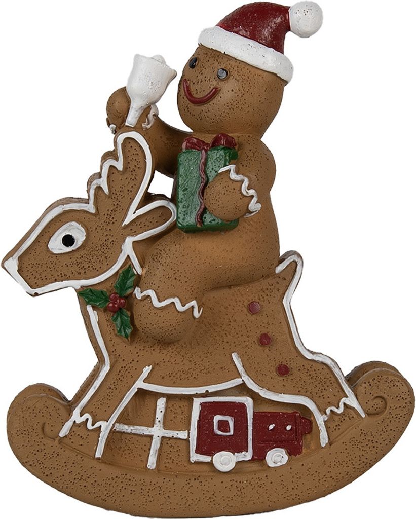 Clayre & Eef Vánoční dekorace perníček 11x5x12 cm hnědý Obrázek produktu 