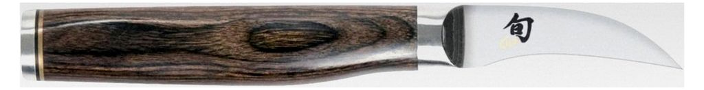 Shun Premier Tim Mälzer japanisches Schälmesser 5 cm Klingenlänge - VG-MAX Kern 61 HRC, 32 Lagen Damast hochglanzpoliert - Pakkaholz mittelbraun...
