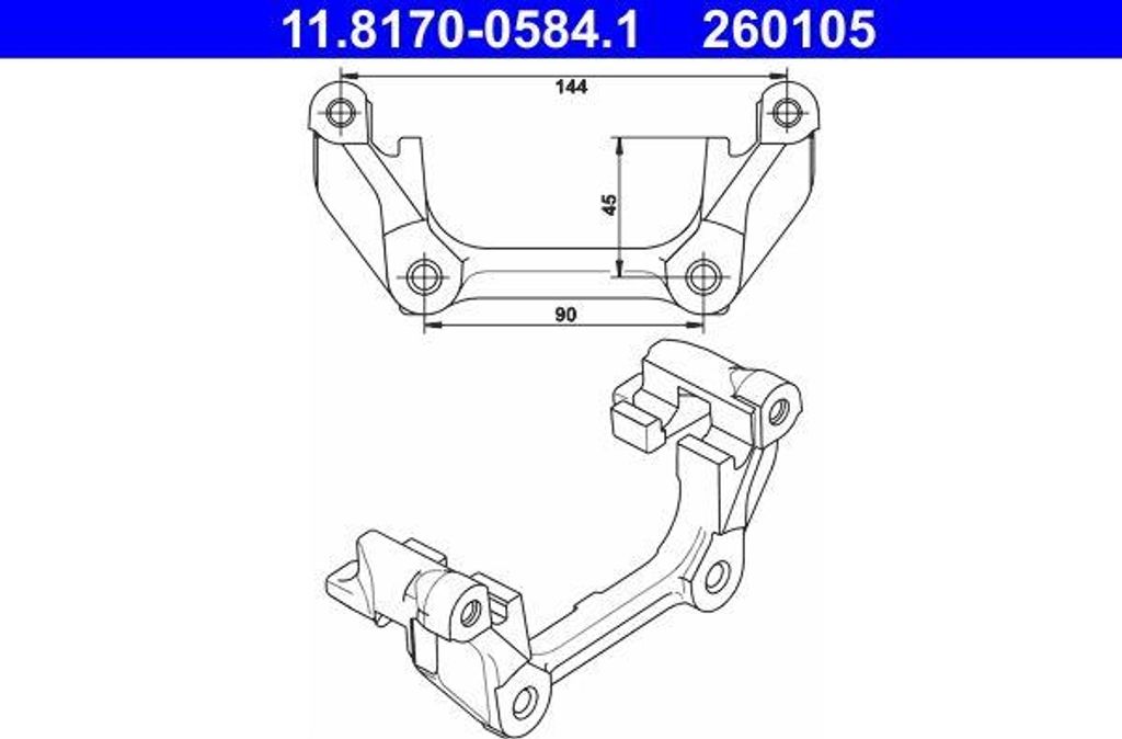 ATE 11.8170-0584.1 Halter, Bremssattel OE 34216757246 kompatibel mit Mini