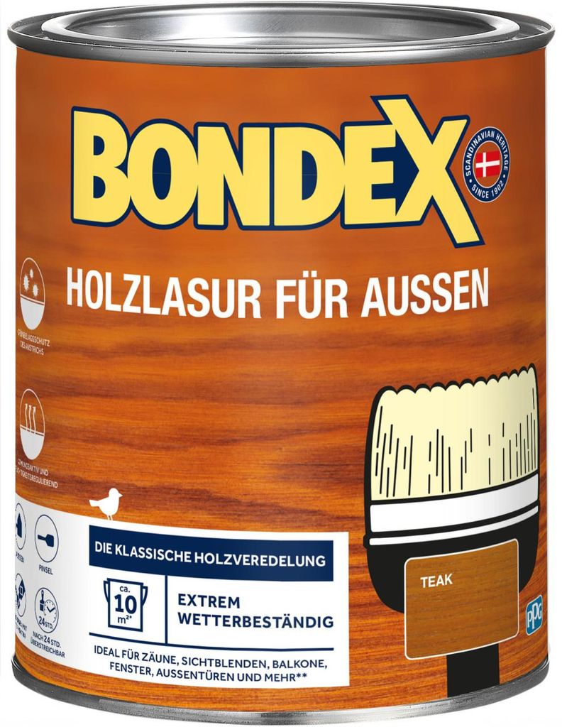 Bondex Holzlasur für Außen 750 ml teak Produktbild 