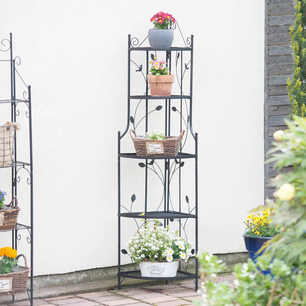 Étagère fleurs d'angle - Solution gain de place pour petites terrasses