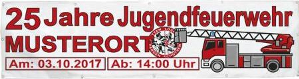 Banner Werbebanner - 25 Jahre Jugendfeuerwehr.... - 3x1m - 309916 - Spannband