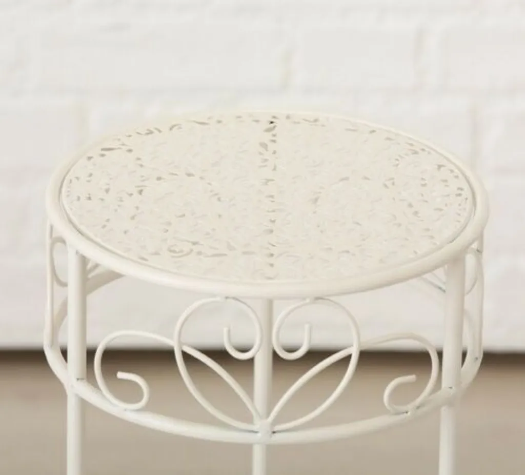 Table pour téléphone blanche en métal 70 cm - Support stable et robuste - 4