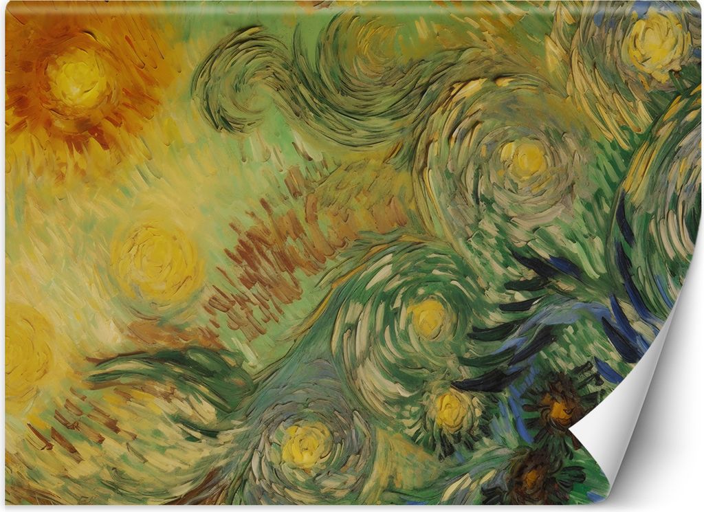 Vlies fototapete Sonnenblumen abstrakt - V. van Gogh 150x105 cm Feeby Blau inkl. Kleber einfache Montage