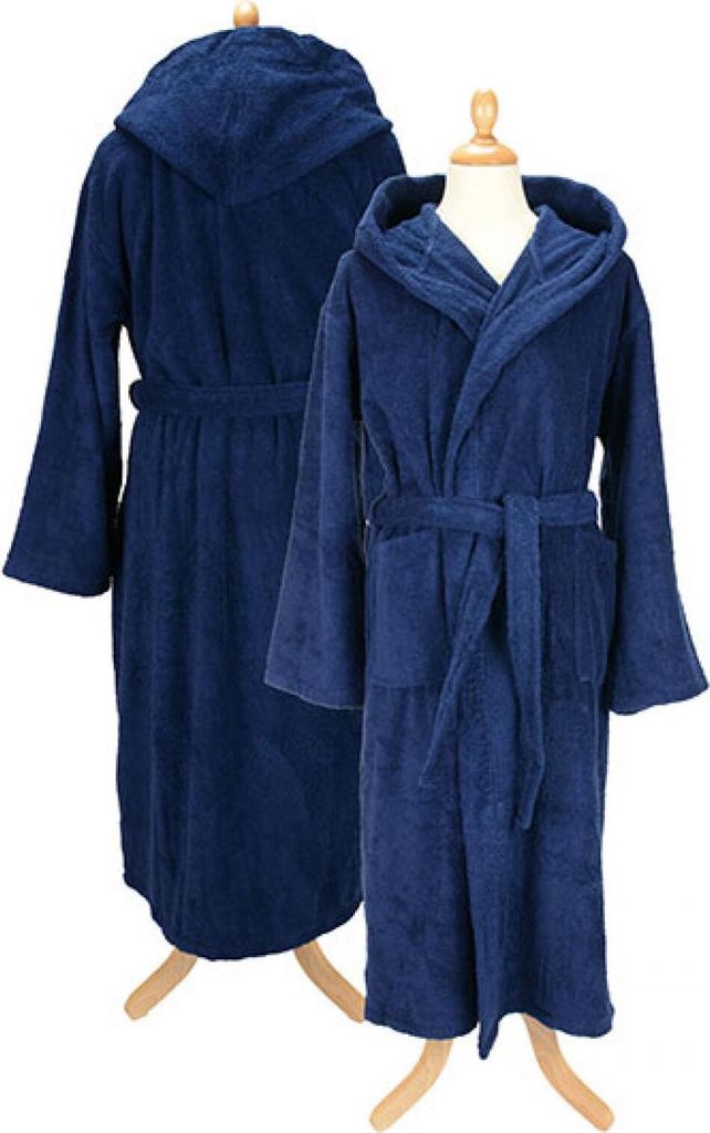 A&R 026.50 | Herren Bademantel mit Kapuze Bathrobe with Hood - Farbe: French Navy - Größe: XS
