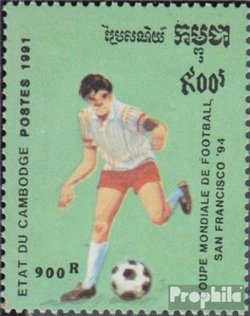 Briefmarken Kambodscha 1991 Mi 1203 (kompl.Ausg.) postfrisch Fußball-WM 1994 in den USA
