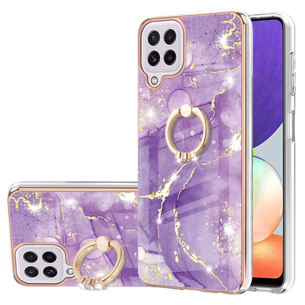Regalo Ideale: Custodia Marmo Samsung A22 4G Chic con Anello - 1