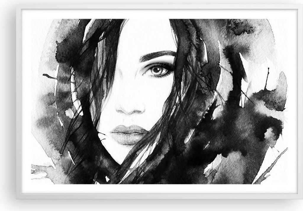 Gerahmtes Poster - Weißer Rahmen - Schmuck Dame Kleid Eleganz - 91,5x61 cm - Wand Bild - Wanddeko - Wandbilder - Wandposter - Bilderrahmen - Bilde...