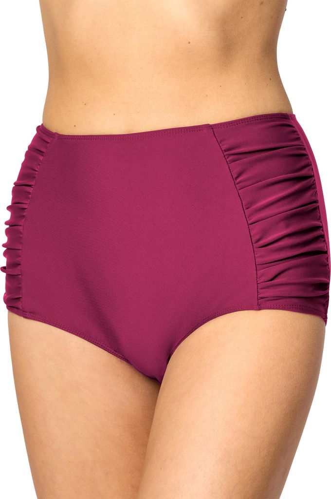 Merry Style Damen Bikinislip MS10-119 Bikinihose Bauch Weg Effekt(Weinrot (5288), 44)