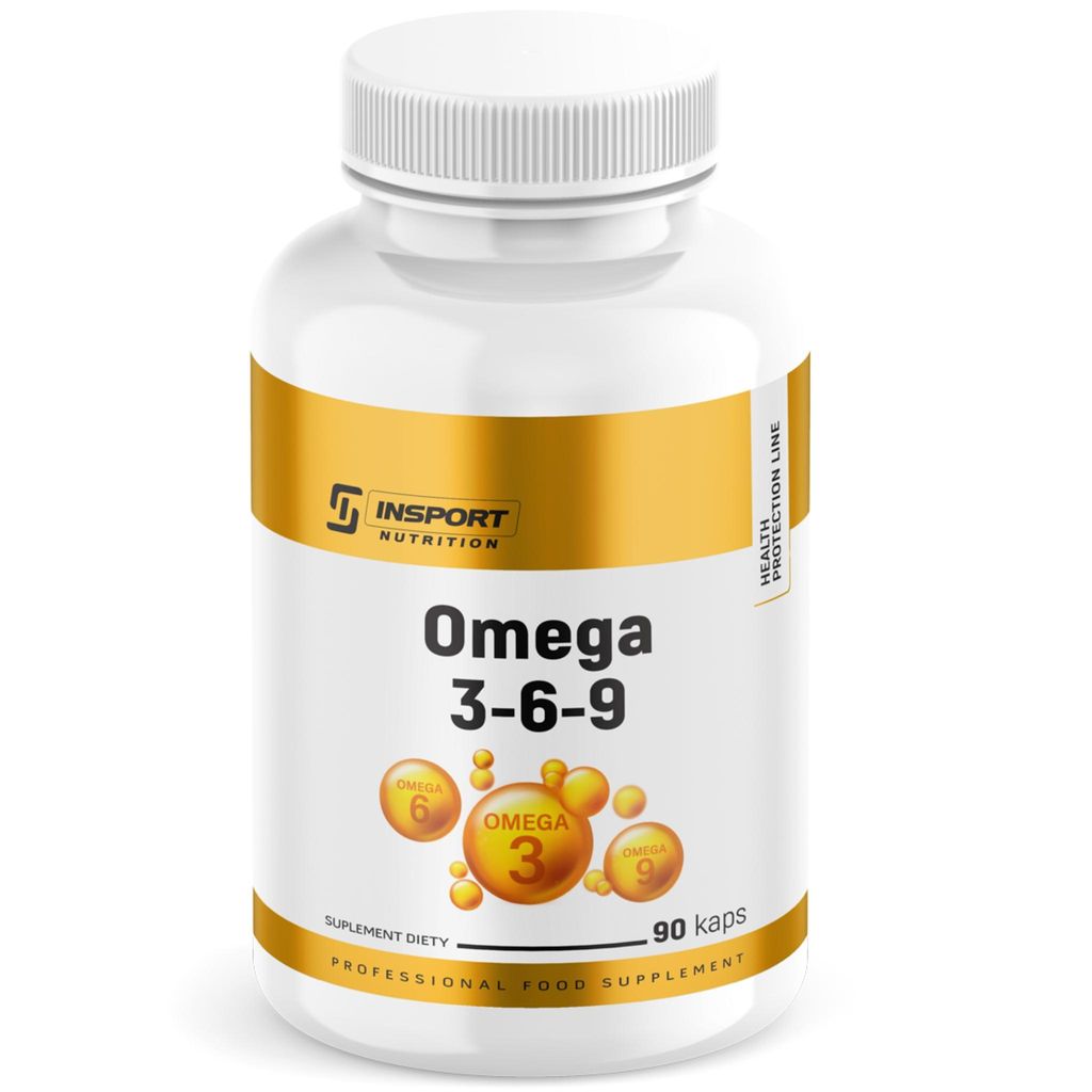Omega 3-6-9 90 Kapseln EPA DHA Fischöl Leinöl Sonnenblumenöl Herz Gehirn Immunsystem Insport Nutrition