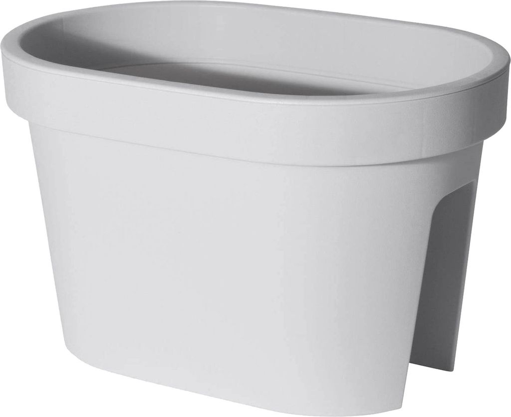 Balkon Geländer Blumentopf oval - grau / 40 cm - Geländer Produktbild 