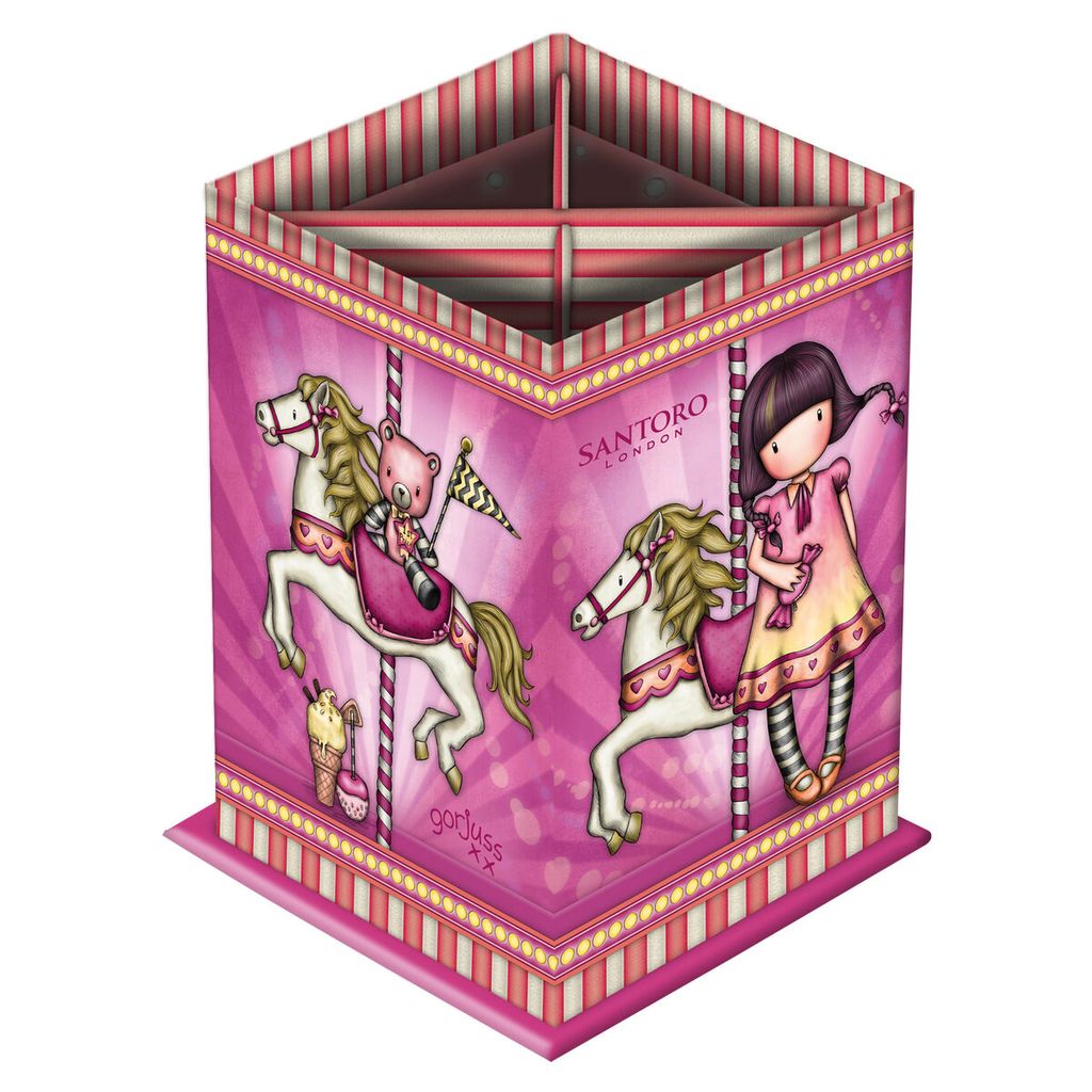 Bleistifthalter Gorjuss Carousel Rosa Pappe (8.5 x 11.5 x 8.5 cm)