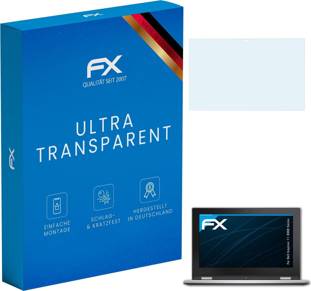 atFoliX FX-Clear 2x Schutzfolie kompatibel mit Dell Inspiron 11 (3000 Series) Displayschutzfolie