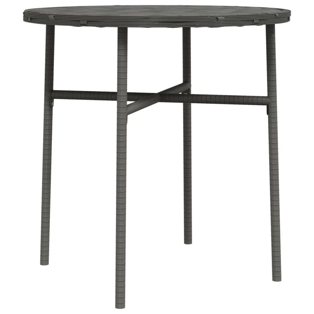 Tavolino Basso da Giardino 45cm: Relax in Poly Rattan Grigio Antracite