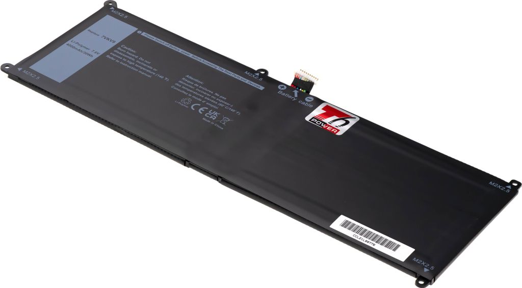 T6 Power Akku für Dell Laptop, Teilenummer V55D0, Li-Poly, 7,6 V, 4000 mAh (30 Wh), schwarz