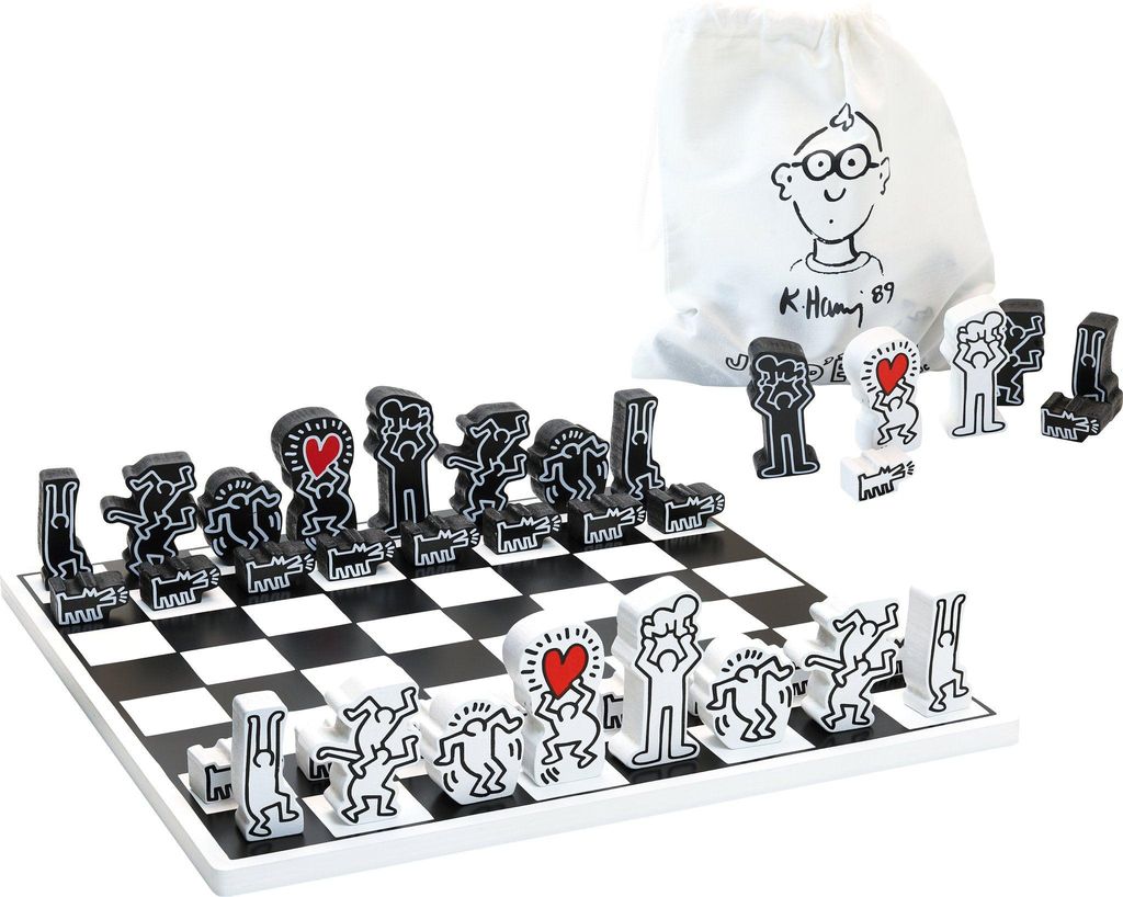Vilac Schachspiel Keith Haring Design Holzspielzeug Produktbild 