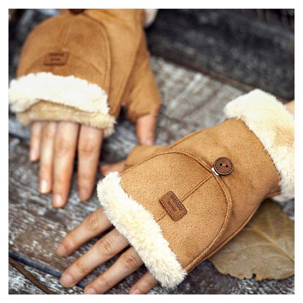 Gemütliche Winterhandschuhe für Damen mit umklappbaren Fingern