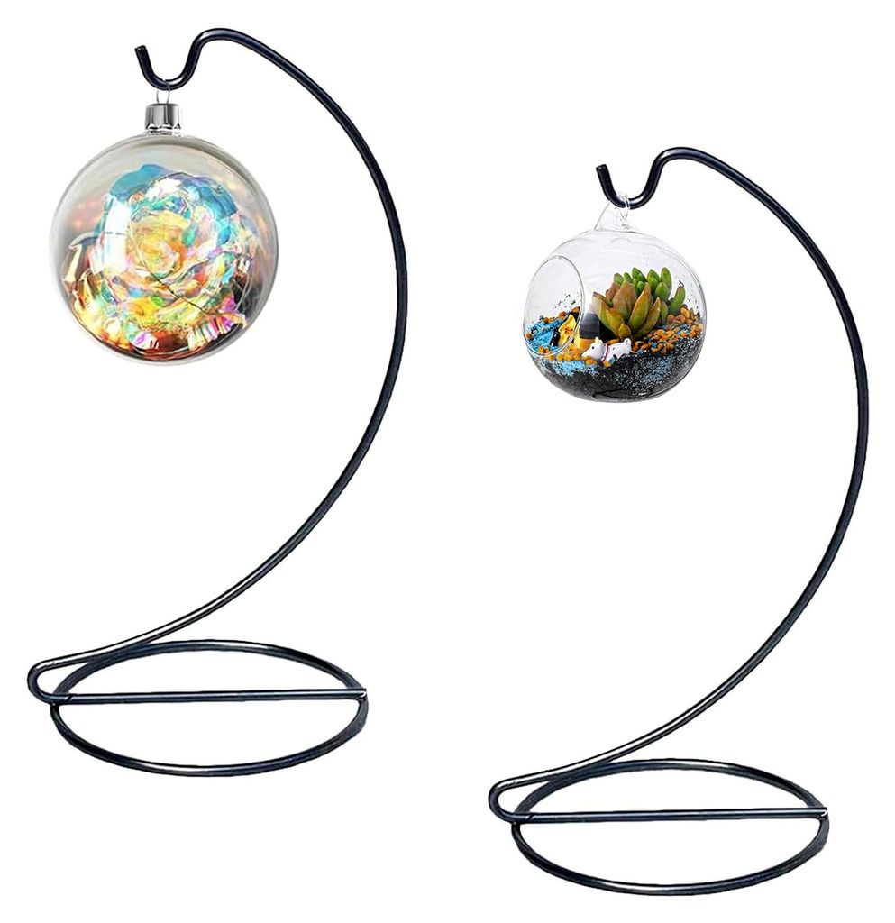 Eisen Hängender Ständer, 2 Stück Ständer für Glaskugel-Ornamente, Zum Aufhängen von Glaskugeln, Luftpflanzen, Terrarien für Weihnachten, Hoc...