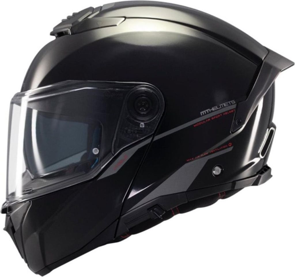 Kask modułowy MT Helmets Atom 2 SV Solid A1 Black Shiny Zdjęcie produktu 